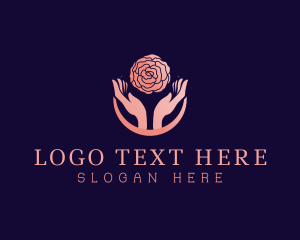Spa - Flower Rose Hand logo design
