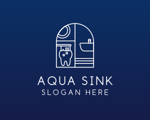 Sink - Toothbrush Dental Tooth logo design