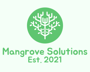 Mangrove - Green Symmetrical Tree logo design