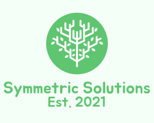 Symmetric - Green Symmetrical Tree logo design