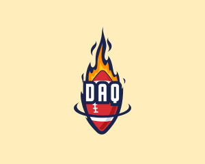 Football Fire Sports Logo