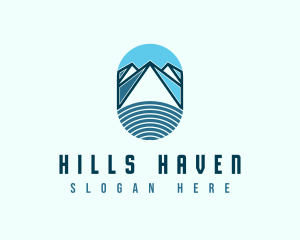 Abstract Snow Mountain logo design