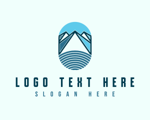 Skiing - Abstract Snow Mountain logo design