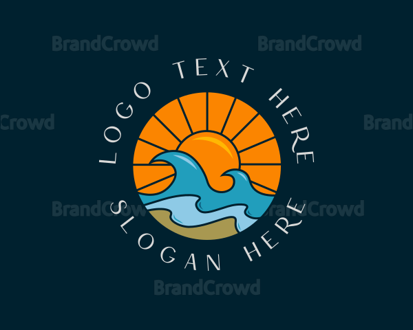 Sun Beach Wave Logo