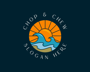 Sun Beach Wave Logo