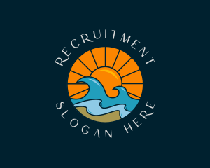 Sun Beach Wave Logo