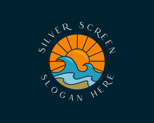 Swim - Sun Beach Wave logo design