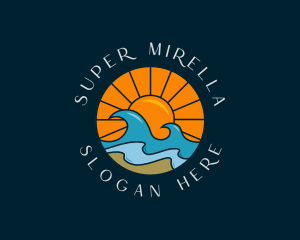 Sea - Sun Beach Wave logo design