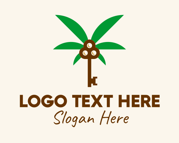 Botanical - Coconut Tree Key logo design