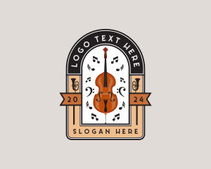 Badge - Musical Orchestra Bass logo design