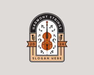 Musical Orchestra Violin logo design