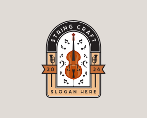 Musical Orchestra Violin logo design