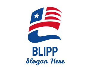 Political - Star & Stripes Flying Flag logo design