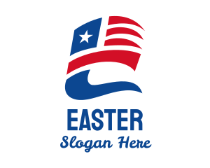 State - Star & Stripes Flying Flag logo design
