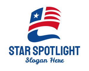 Star & Stripes Flying Flag  logo design