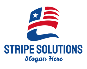 Star & Stripes Flying Flag  logo design