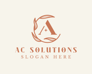 Leaf Plant Letter A logo design