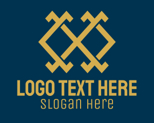 Hospitality - Gold Letter X Company logo design