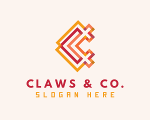 Woven Textile Letter C logo design