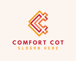 Woven Textile Letter C logo design