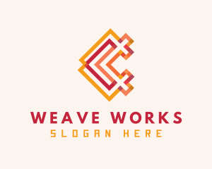 Loom - Woven Textile Letter C logo design