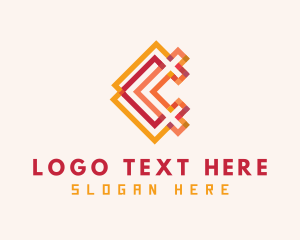 Interlock - Woven Textile Letter C logo design
