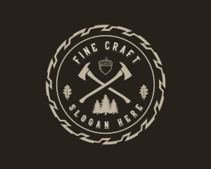 Saw Axe Woodwork logo design