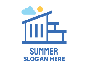 Minimalist Summer Holiday Home logo design