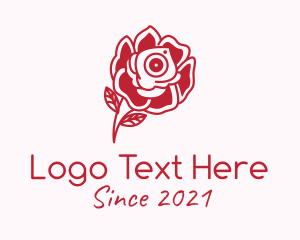 Photo Booth - Flower Camera Lens logo design