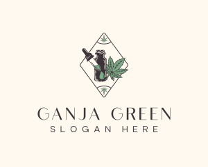 Ganja - Weed Oil Dropper logo design