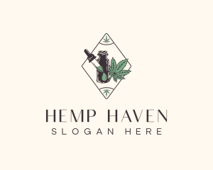 Weed Oil Dropper logo design