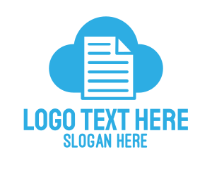 Storage - Blue Cloud Document logo design