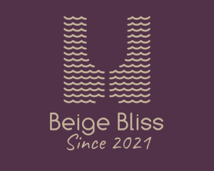Beige - Wine Glass Waves logo design