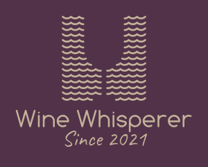 Sommelier - Wine Glass Waves logo design