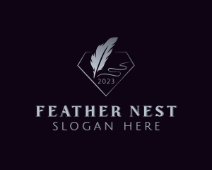 Diamond Feather Author logo design