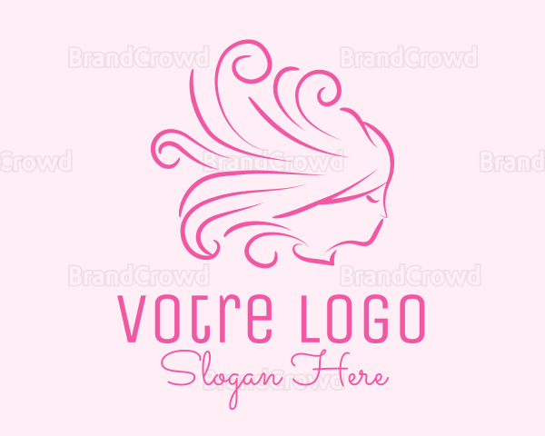 Pink Feminine Hairdresser Logo