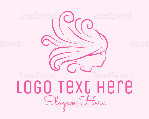 Pink Feminine Hairdresser Logo