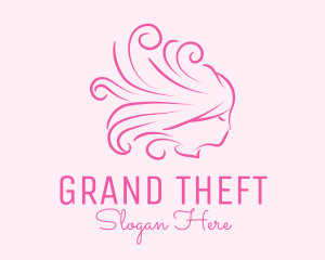 Pink Feminine Hairdresser Logo