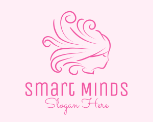 Pink Feminine Hairdresser Logo