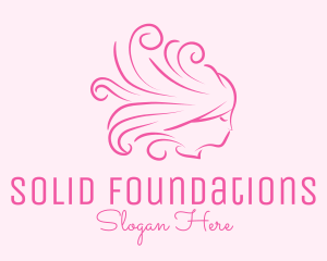Pink Feminine Hairdresser Logo