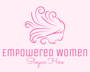 Pink Feminine Hairdresser logo design