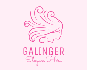 Meditation - Pink Feminine Hairdresser logo design