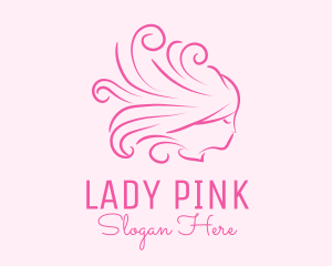 Pink Feminine Hairdresser logo design