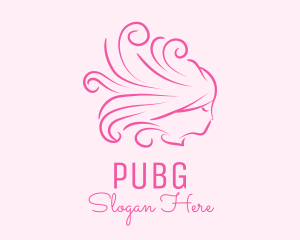 Lady - Pink Feminine Hairdresser logo design