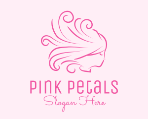 Pink Feminine Hairdresser logo design