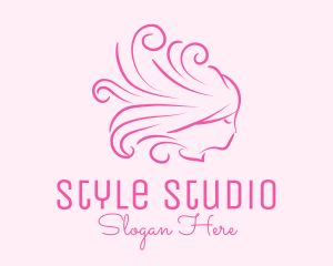 Pink Feminine Hairdresser logo design