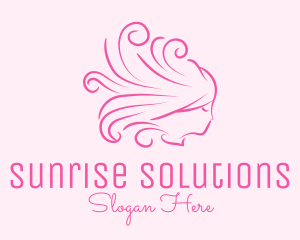 Pink Feminine Hairdresser logo design