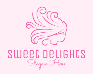 Pink Feminine Hairdresser logo design