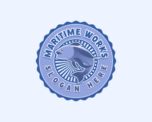 Fish Fisherman Marine logo design