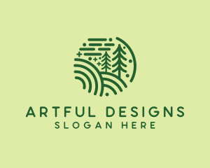 Nature Pine Forest  logo design